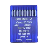 Set 10 ace de cusut cu butuc normal pentru masini de cusut industriale simple, placat cu titan, Schmetz, varf regular - R