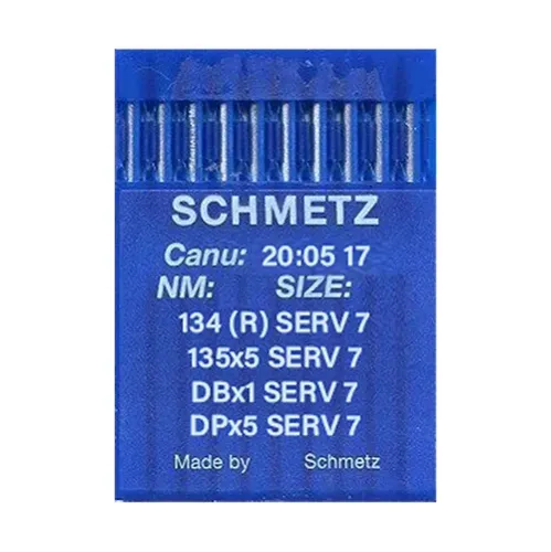 Set 10 ace de cusut cu butuc normal pentru masini de cusut industriale simple, Schmetz, varf regular - R
