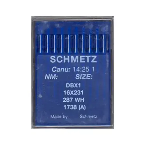 Set 10 ace de cusut cu butuc subtire pentru masini de cusut industriale simple, Schmetz, varf regular - R