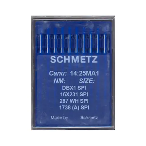 Set 10 ace de cusut cu butuc subtire pentru masini de cusut industriale simple, Schmetz, varf ascutit - SPI