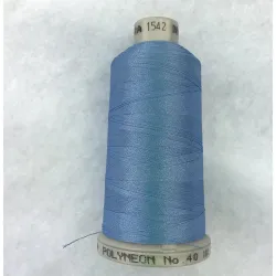 Ata de brodat polyneon Blue Heather, 100% polyester, finete 40, con 1000 metri, cutie 10 conuri