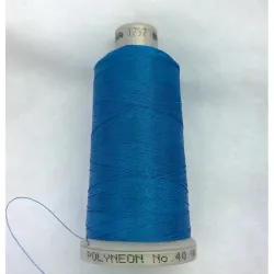 Ata de brodat polyneon Calypso Blue, 100% polyester, finete 40, con 1000 metri, cutie 10 conuri